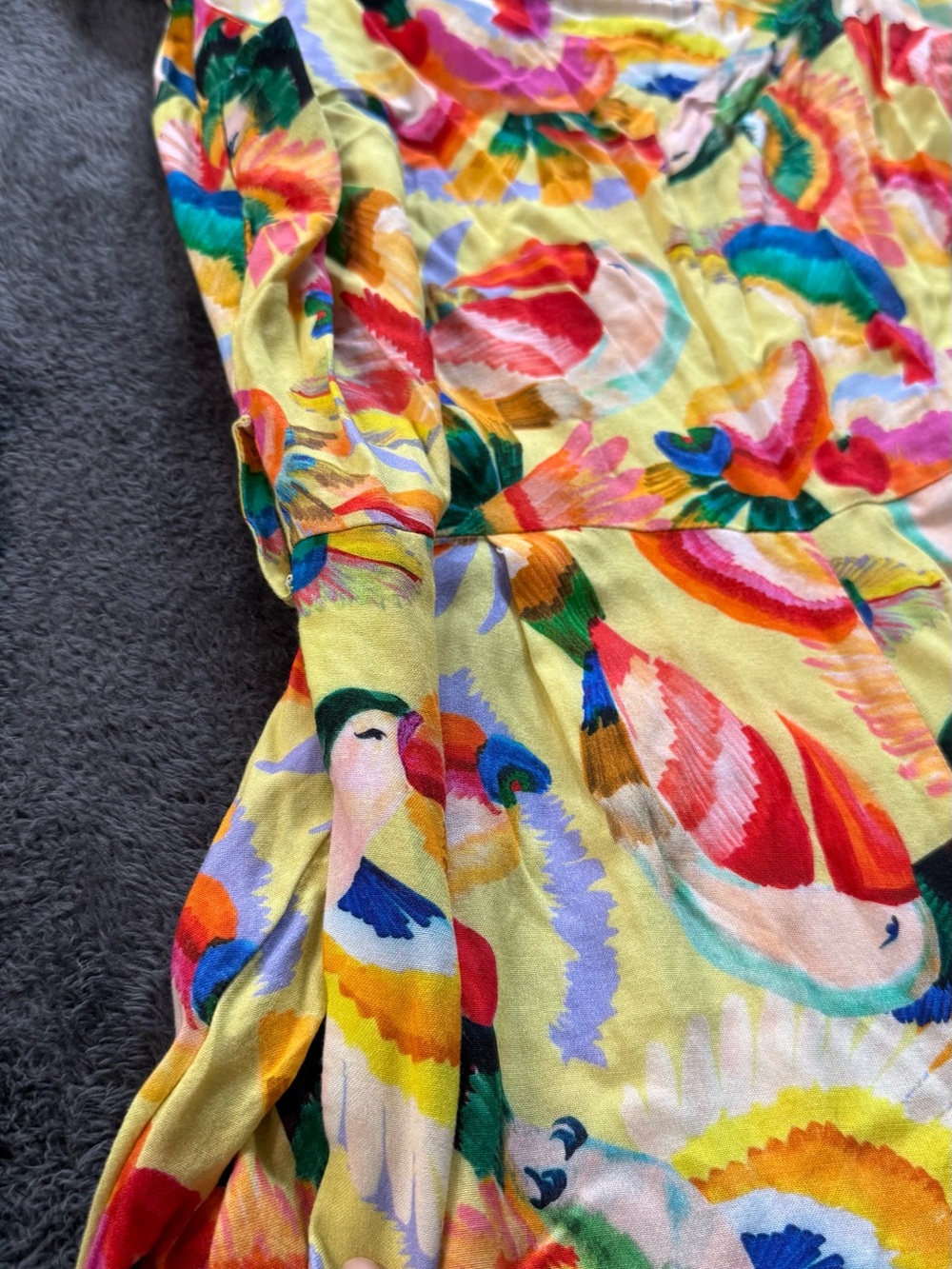 Farm rio - Anthropolgie - Yellow Tropical Print Romper - Picture 7 of 16